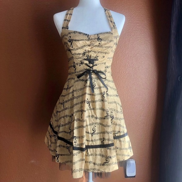 Hot Topic Dresses & Skirts - Hot Topic music notation halter dress